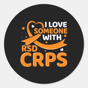 Sticker Rond Rsdcrps Orange Ribbon Complexe régional de douleur