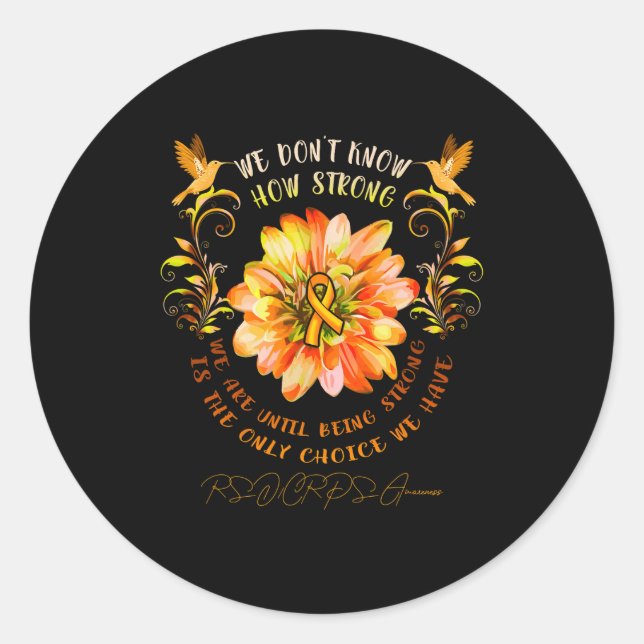 Sticker Rond Rsrps Awareness Flower We Dont Know How Strong  (Devant)