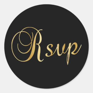 Sticker Rond RSVP Noir et or