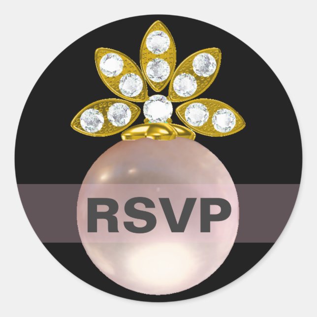 Sticker Rond RSVP Perle rose (Devant)
