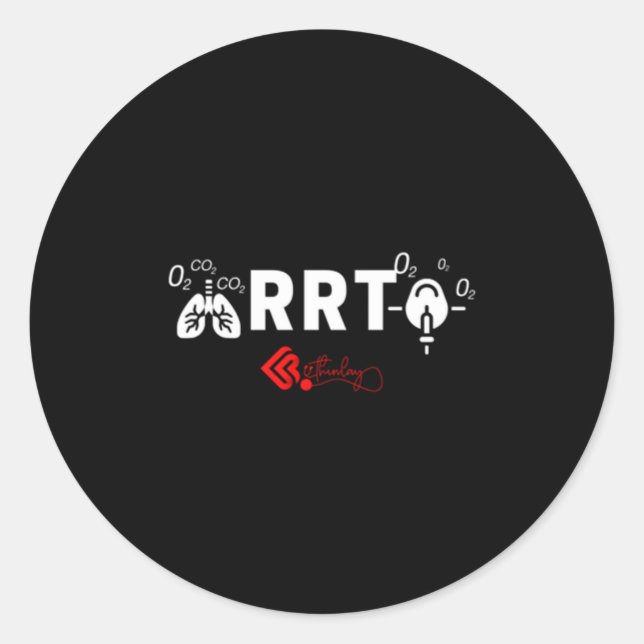 Sticker Rond Rt du thérapeute respiratoire agréé (Devant)