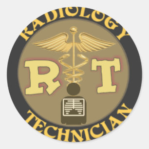 STICKER ROND RT RADIOLOGIE TECHNICIEN BADGE - LOGO