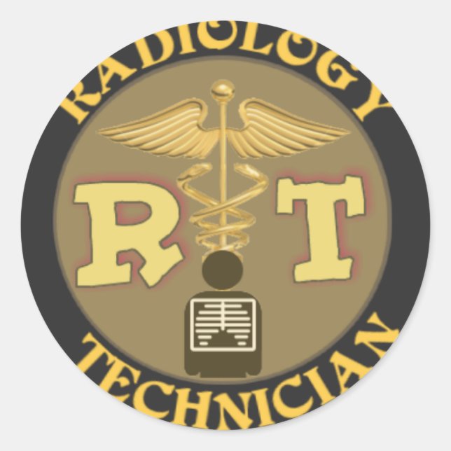 STICKER ROND RT RADIOLOGIE TECHNICIEN BADGE - LOGO (Devant)