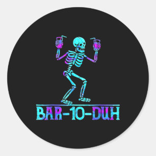Sticker Rond Rtender Halloween R 10 Duh Skeleton Boire Costu