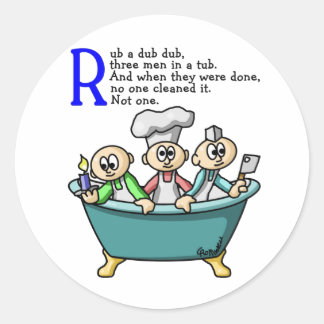Sticker Rond Rub A Dub