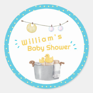 Sticker Rond Rub A Dub Dub Linge de Caoutchouc Canard Bébé Show