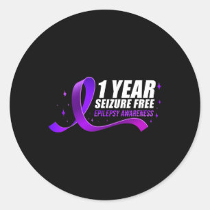Sticker Rond Ruban 1 an sans crise d'épilepsie sensibilisation