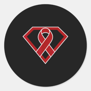 Sticker Rond Ruban à cancer de myélome multiple de super-héros