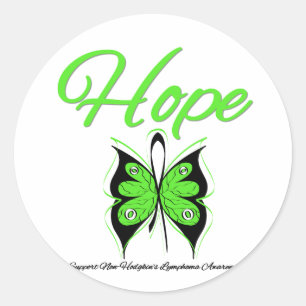 Sticker Rond Ruban à papillon Hope non Hodgkins Lymphoma Hope