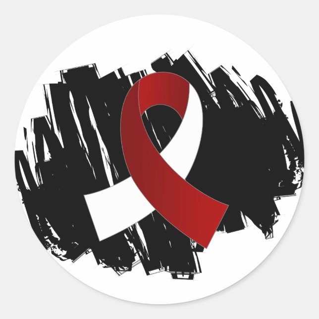 Sticker Rond Ruban blanc de Bourgogne de Cancer principal de (Devant)