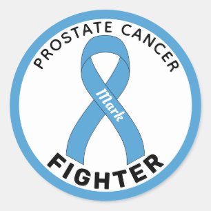 Sticker Rond Ruban blanc de lutte contre le cancer de la prosta