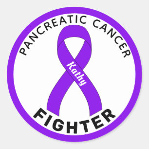 Sticker Rond Ruban blanc de lutte contre le cancer du pancréas