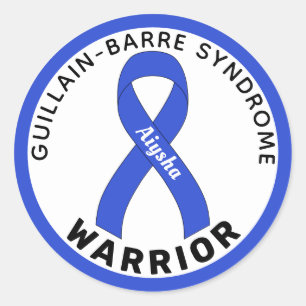 Sticker Rond Ruban blanc guillain-barre du guerrier du syndrome