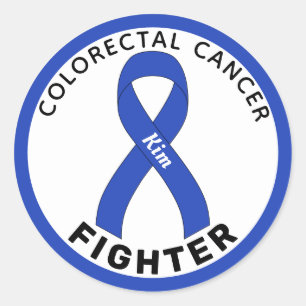Sticker Rond Ruban blanc pour combattre le cancer colorectal