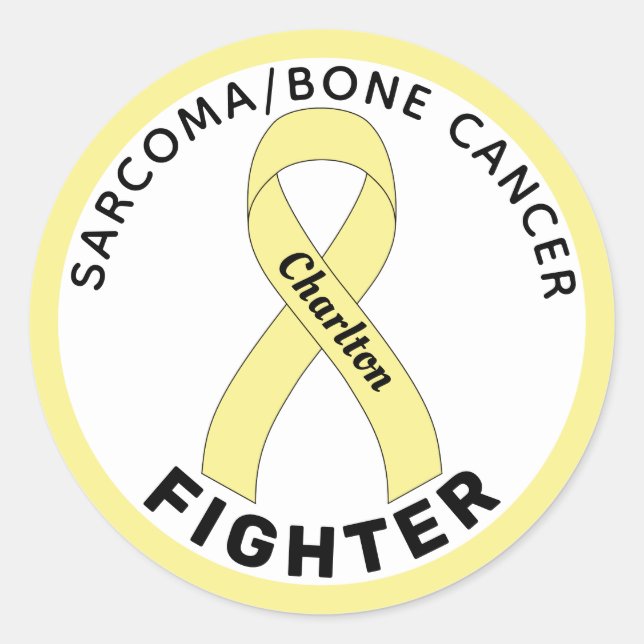 Sticker Rond Ruban blanc pour la lutte contre le cancer du sarc (Devant)