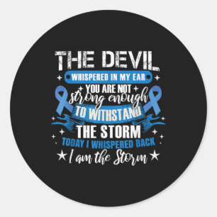 Sticker Rond Ruban bleu _ Colorectal Colorectal Cancer W