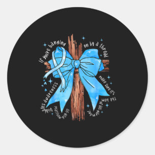 Sticker Rond Ruban bleu de sensibilisation au diabète chrétien 