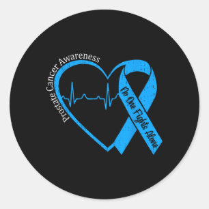 Sticker Rond Ruban Bleu en forme de cœur pour la sensibilisatio