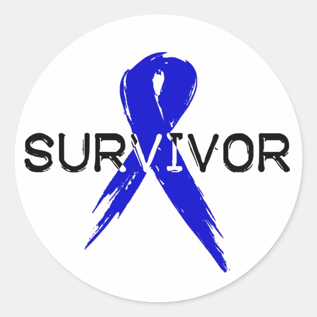 Sticker Rond Ruban bleu - Survivant (Devant)
