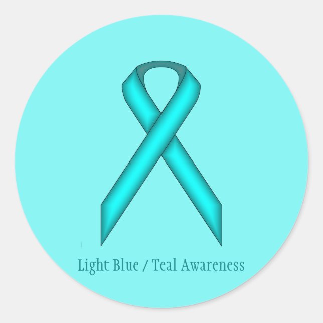 Sticker Rond Ruban bleu/Turquoise standard par K Yoncich (Devant)
