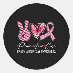 Sticker Rond Ruban Bourgogne de Guérison Amour Paix Anévrisme C