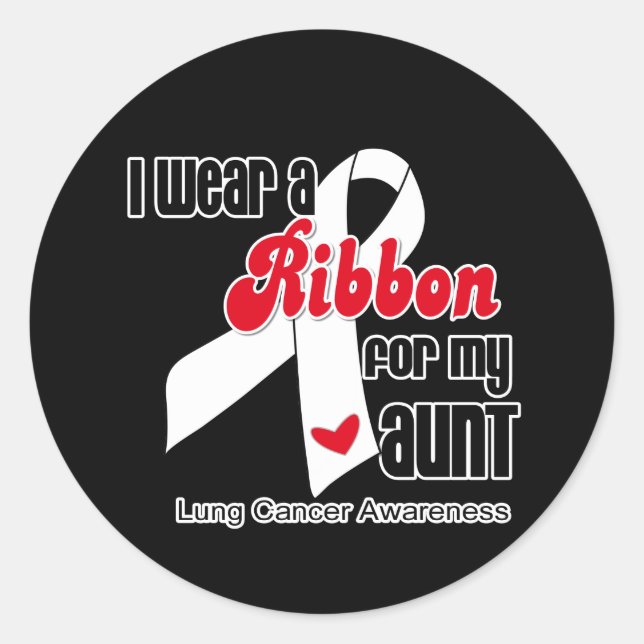 Sticker Rond Ruban Cancer du poumon (Tante) (Devant)