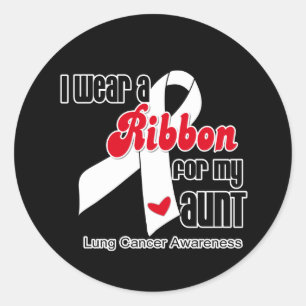 Sticker Rond Ruban Cancer du poumon (Tante)