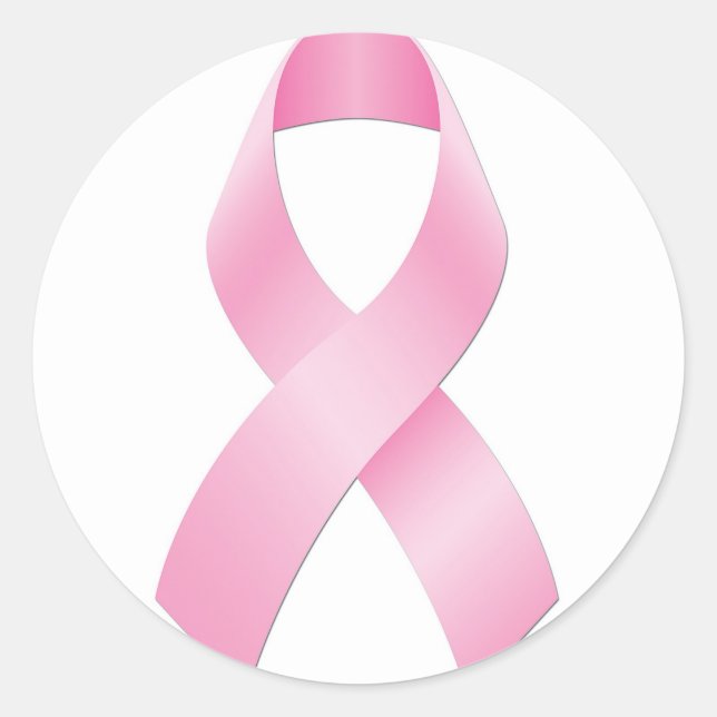Sticker Rond Ruban Cancer du sein (Devant)