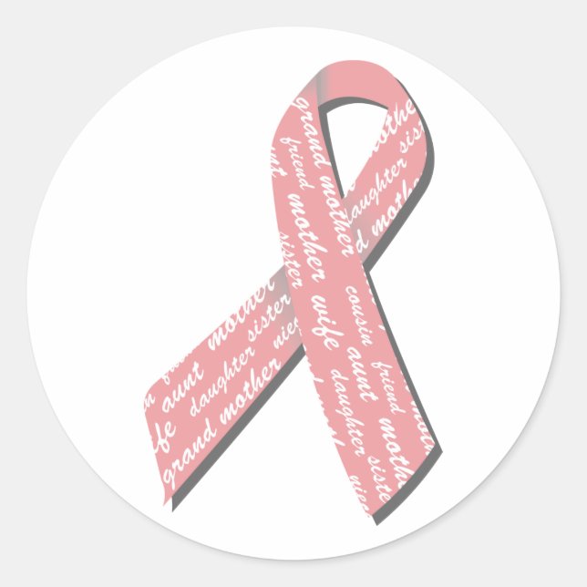 Sticker Rond Ruban Cancer du sein (Devant)