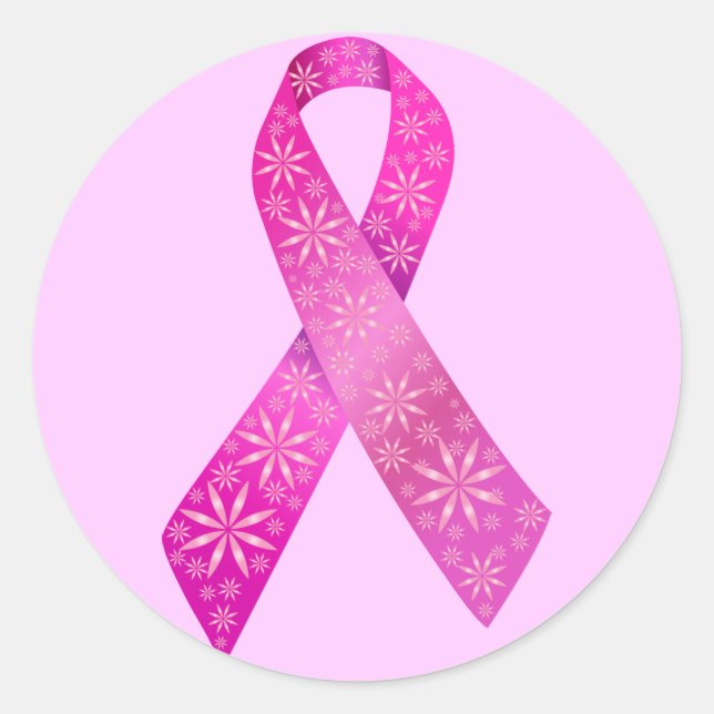 Sticker Rond Ruban Cancer du sein (Devant)