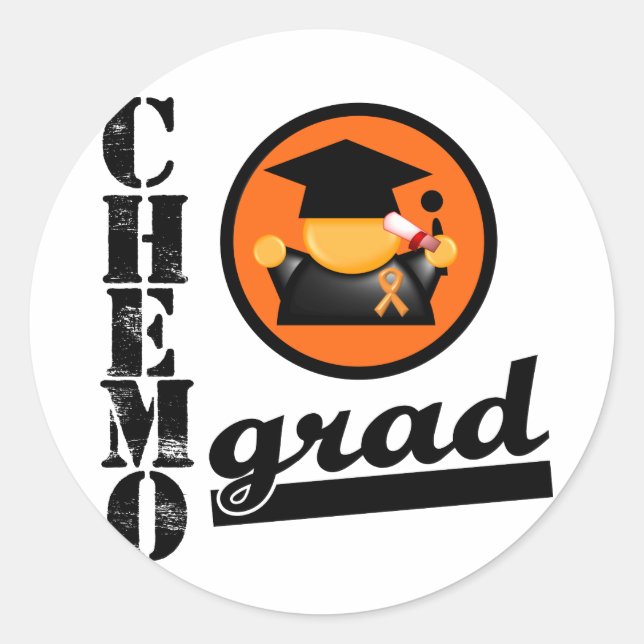 Sticker Rond Ruban Chemo Grad LEUKEMIA (Devant)