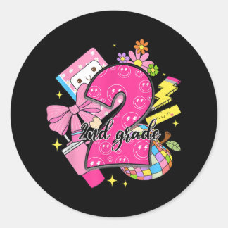 Sticker Rond Ruban Coquet Fille Professeur de Rentrée Scolaire 