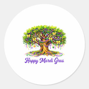 Sticker Rond Ruban Coquette Arbre de Mardi Gras Perles Nouveau