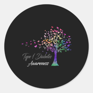 Sticker Rond Ruban d'arbre Type 1 Sensibilisation au diabète