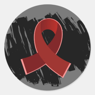 Sticker Rond Ruban de Bourgogne de myélome multiple avec le