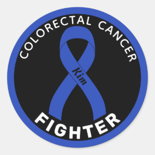 Sticker Rond Ruban de combat contre le cancer colorectal Noir