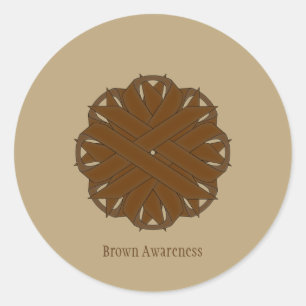 Sticker Rond Ruban de fleurs Brown par Kenneth Yoncich