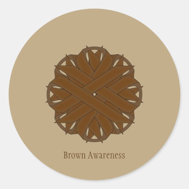 Sticker Rond Ruban de fleurs Brown par Kenneth Yoncich (Devant)