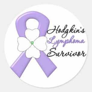 Sticker Rond Ruban de la Fleur de Lymphome de Hodgkin