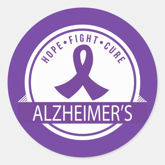 Sticker Rond Ruban de la lutte contre l'espérance d'Alzheimer (Devant)