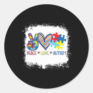 Sticker Rond Ruban de la paix et de l'amour Acceptation de l'au