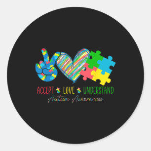 Sticker Rond Ruban de la paix et de l'amour, acceptation et sen
