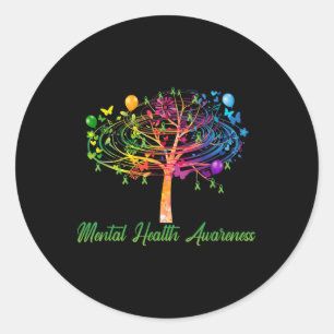 Sticker Rond Ruban de l'arbre de sensibilisation à la santé men