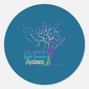 Sticker Rond Ruban de l'Arbre Toujours en Lutte contre la Préve