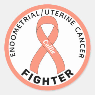Sticker Rond Ruban de lutte contre le cancer de l'utérus/endomé