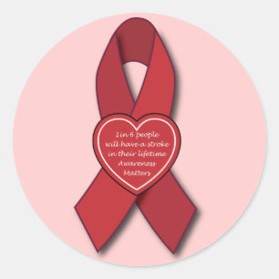 Sticker Rond Ruban de rouge de conscience de course