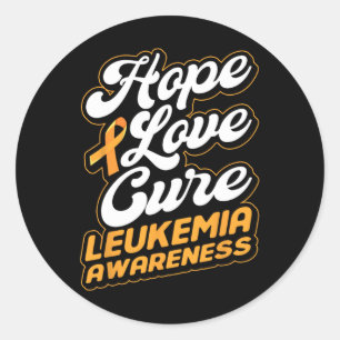 Sticker Rond Ruban de sensibilisation à la leucémie Hope Love C