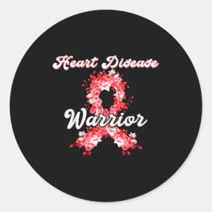 Sticker Rond Ruban de sensibilisation à la maladie cardiaque ro