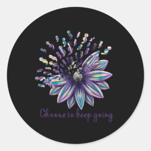 Sticker Rond Ruban de sensibilisation à la prévention du suicid