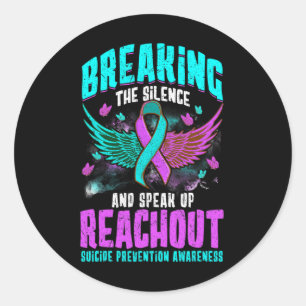 Sticker Rond Ruban de sensibilisation à la prévention du suicid